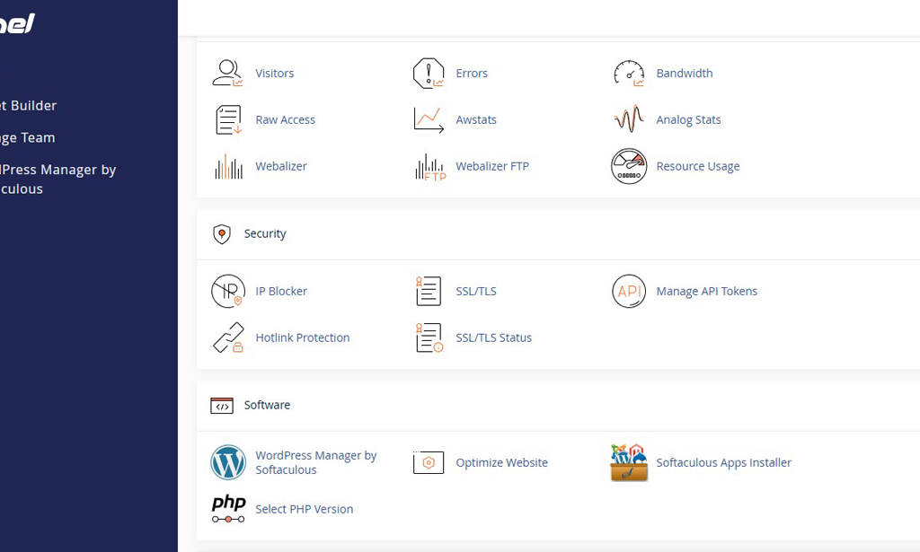 wordpress control panel